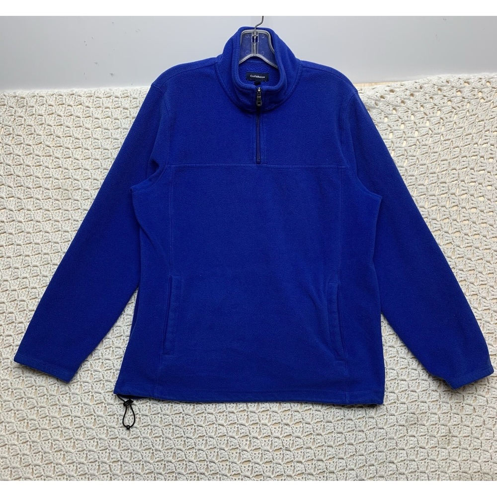 Croft & Barrow Men's 1/4 Zip‎ Sweater Size Small Blue Fleece Jacket
